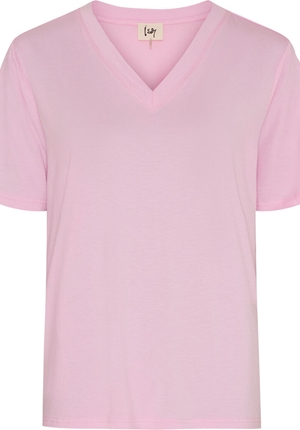 Toppar - Gritt v-neck t-shirt – Pink